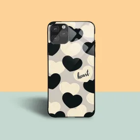 Black and White Heart Printed Protective Case