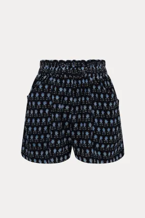 Black Lily Floral Eva Paperbag Shorts