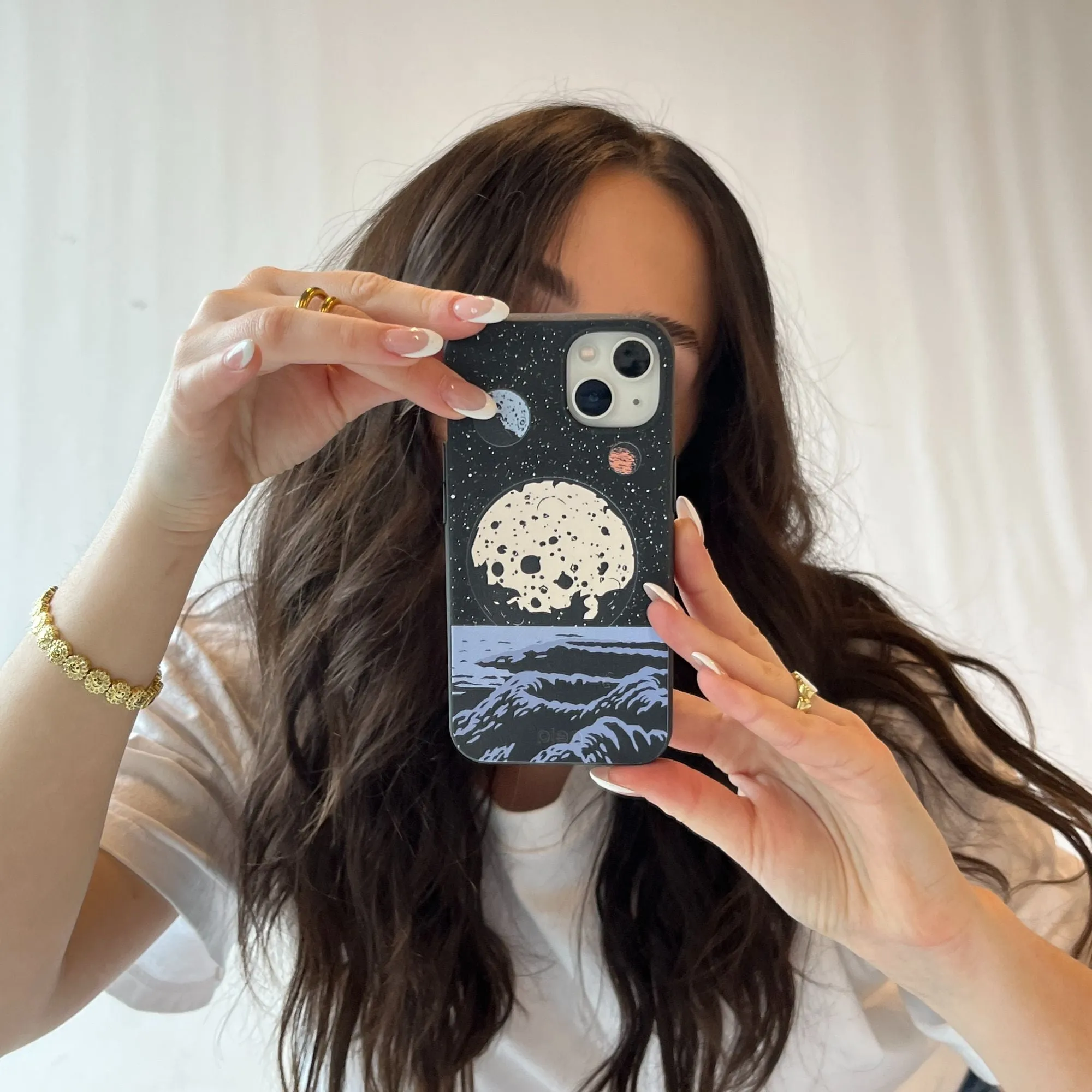 Black Retro Moon Google Pixel 7 Pro Case