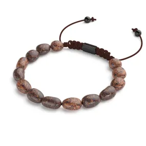 Bronzite | Gunmetal | Gemstone Pebble Macrame Bracelet