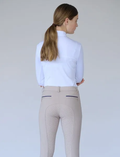 BTB 'PORTIA' BEIGE BREECH with dark navy, white or  dark brown trim