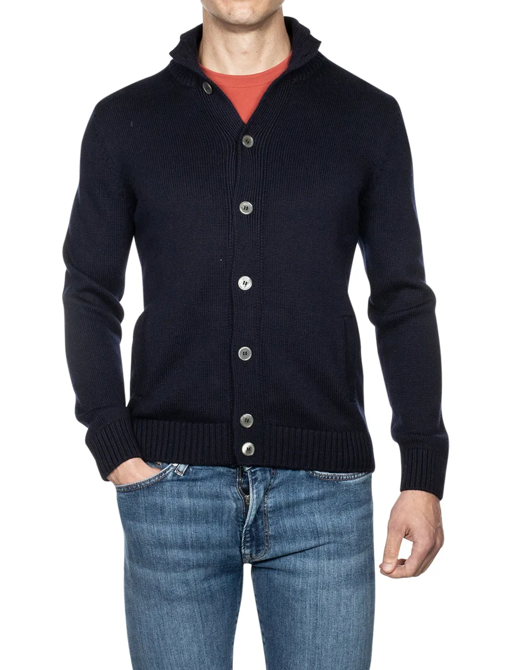 Button Up Cardigan Navy