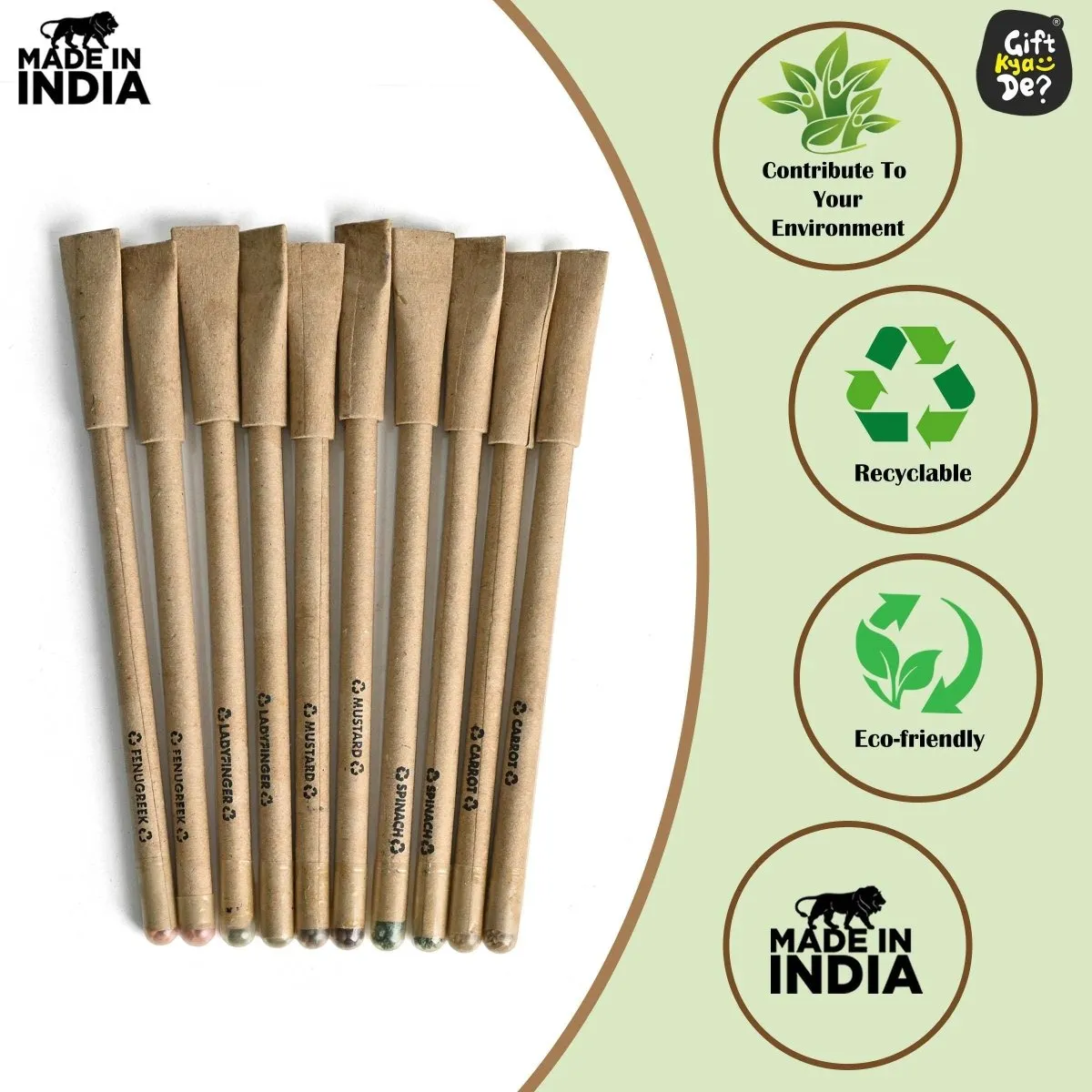 Buy Eco-Friendly Paper Seed Pen ( Pack Of 10) Online - Gift Kya De