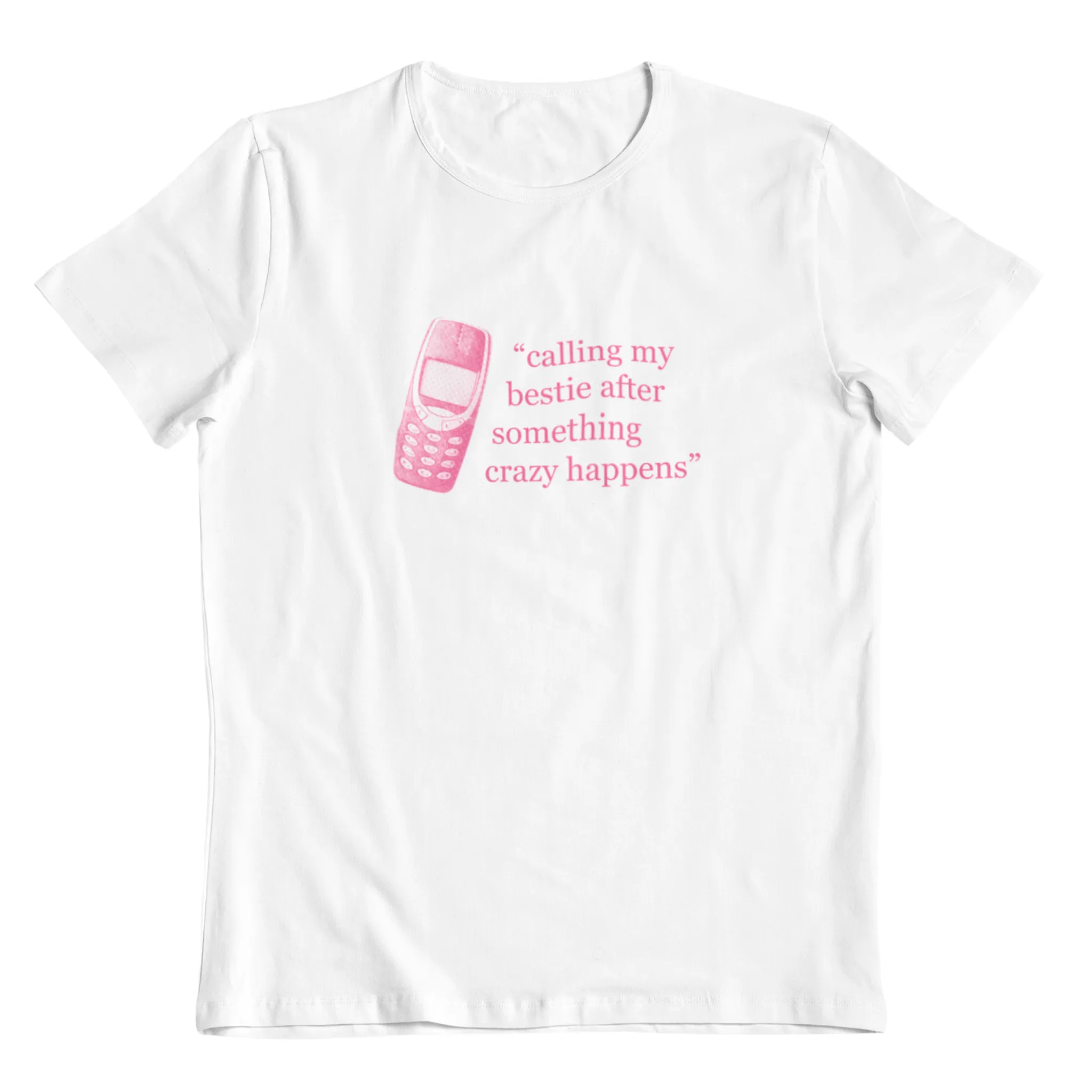 CALLING (PINK), BABY TEE - HVID