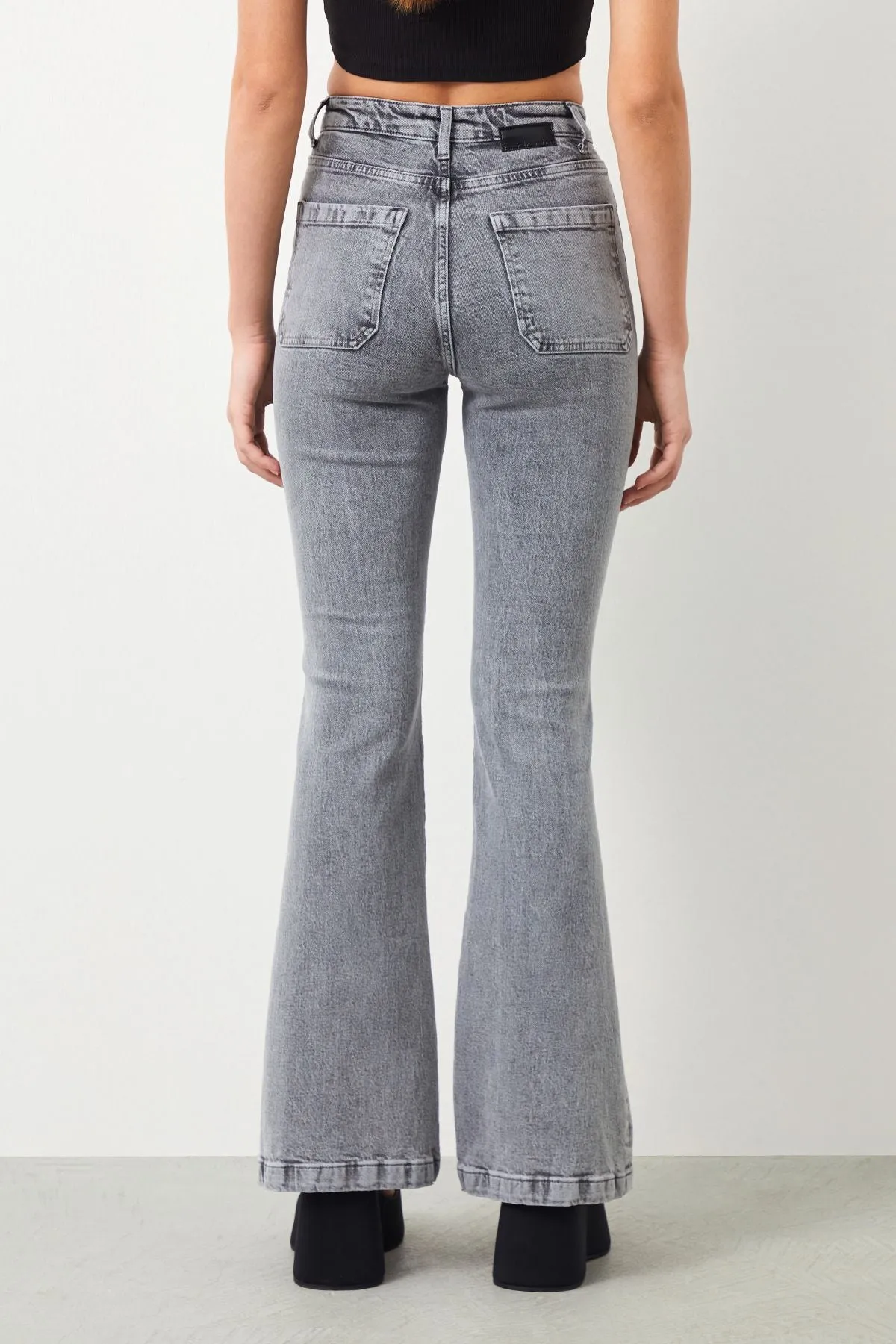 Canva Flare Fit Grey Women's Jeans