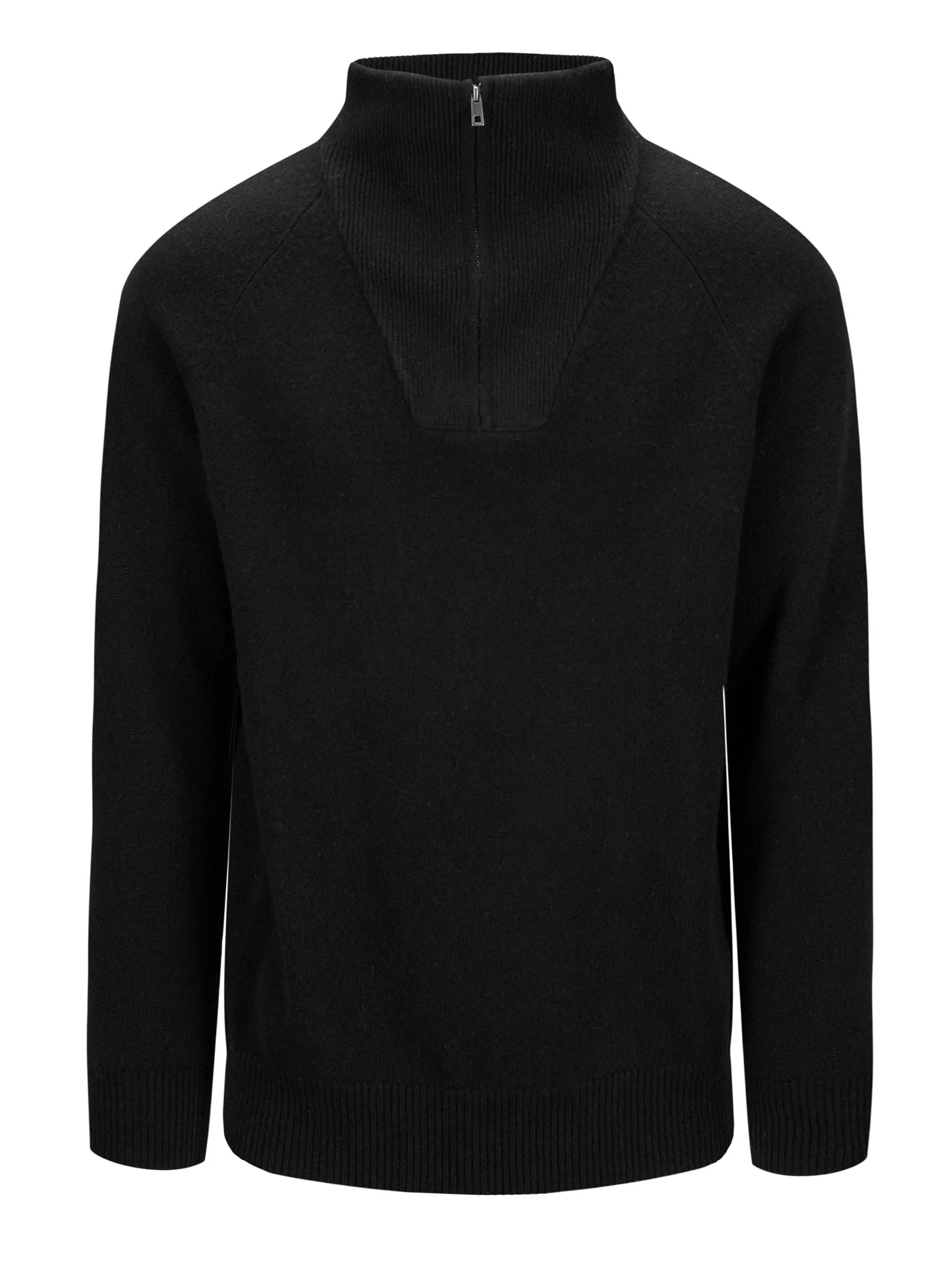 Cashmere sweater men "Frost zip" - black