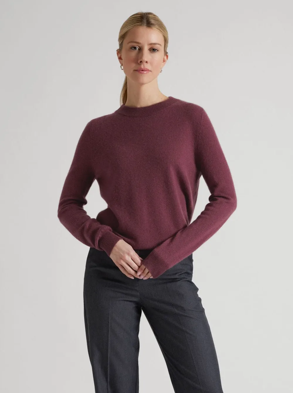 Cashmere sweater "Thora" - wild plum