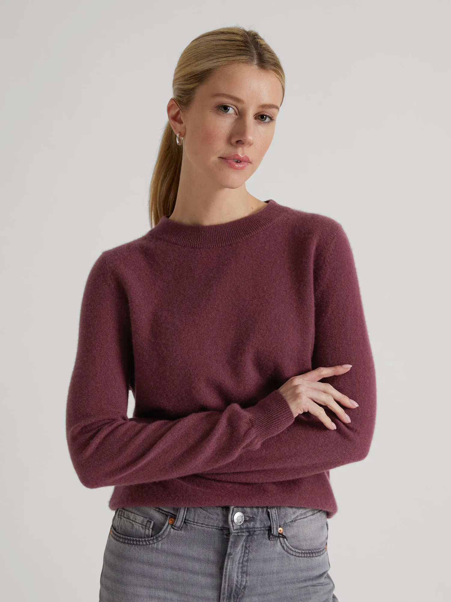 Cashmere sweater "Thora" - wild plum