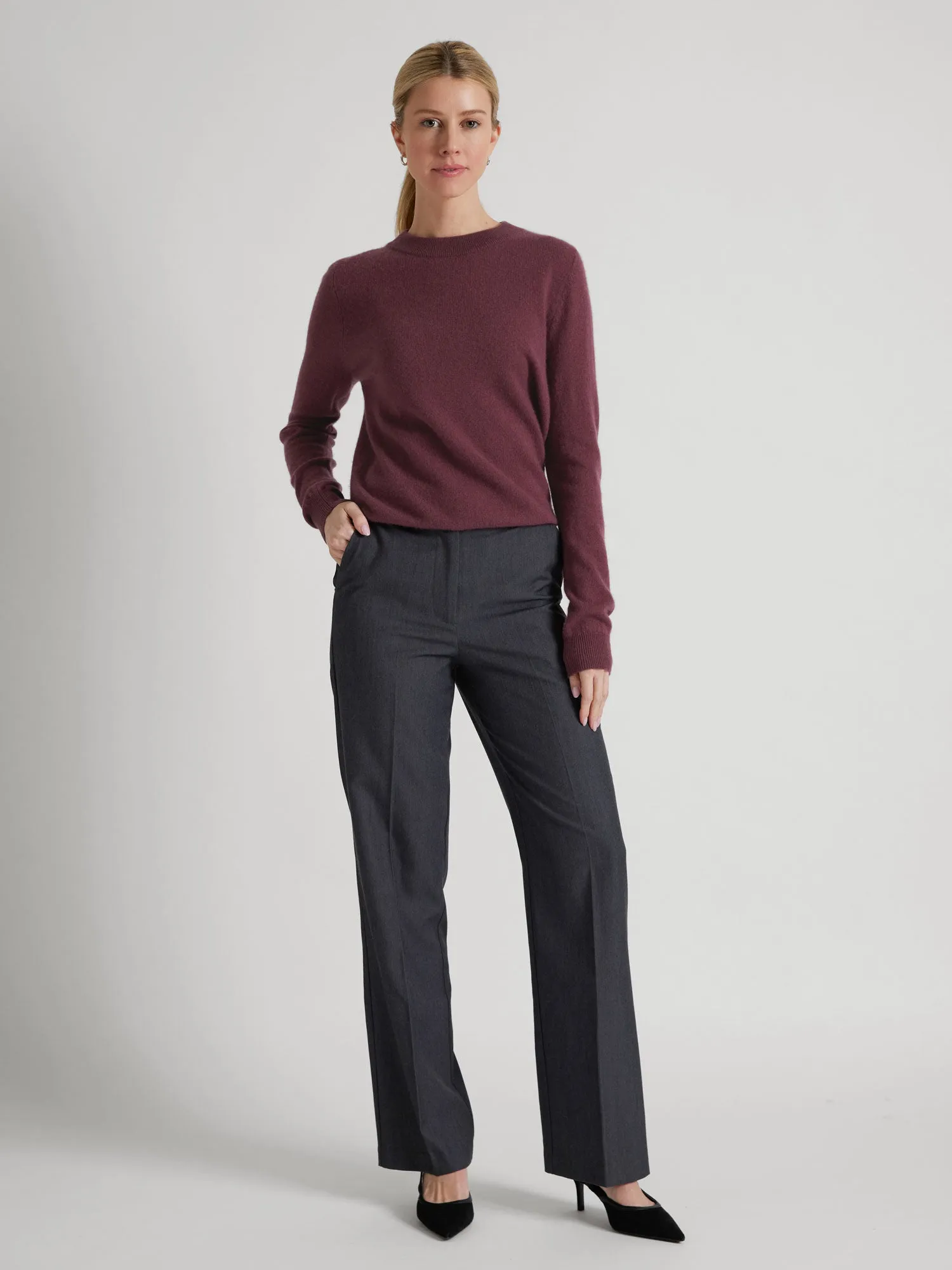 Cashmere sweater "Thora" - wild plum