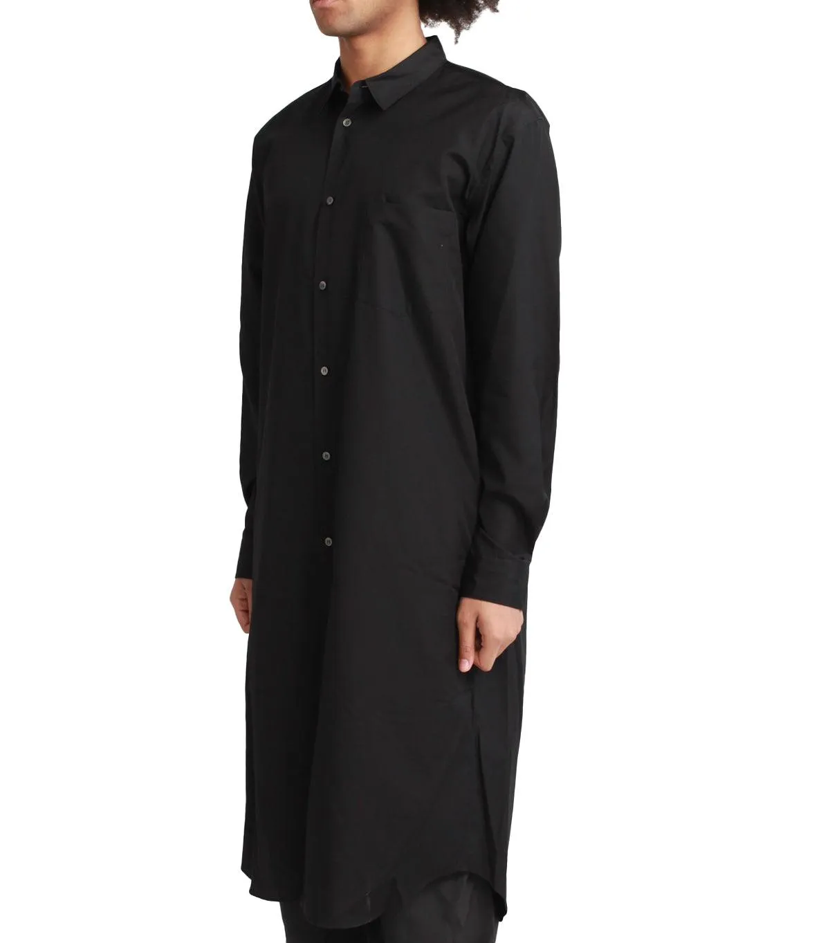 CdG Homme Plus Long Dress Shirt Black