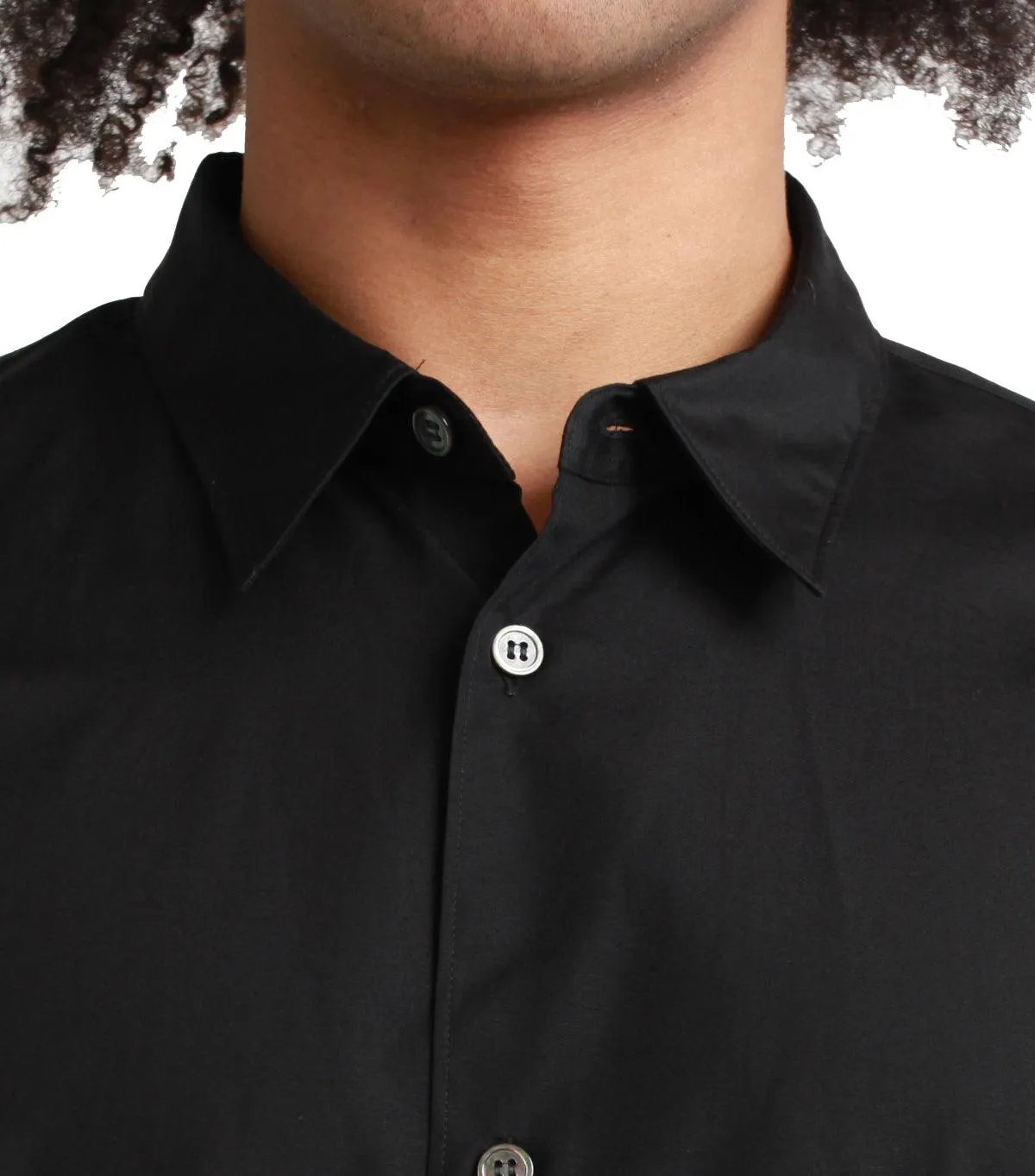 CdG Homme Plus Long Dress Shirt Black