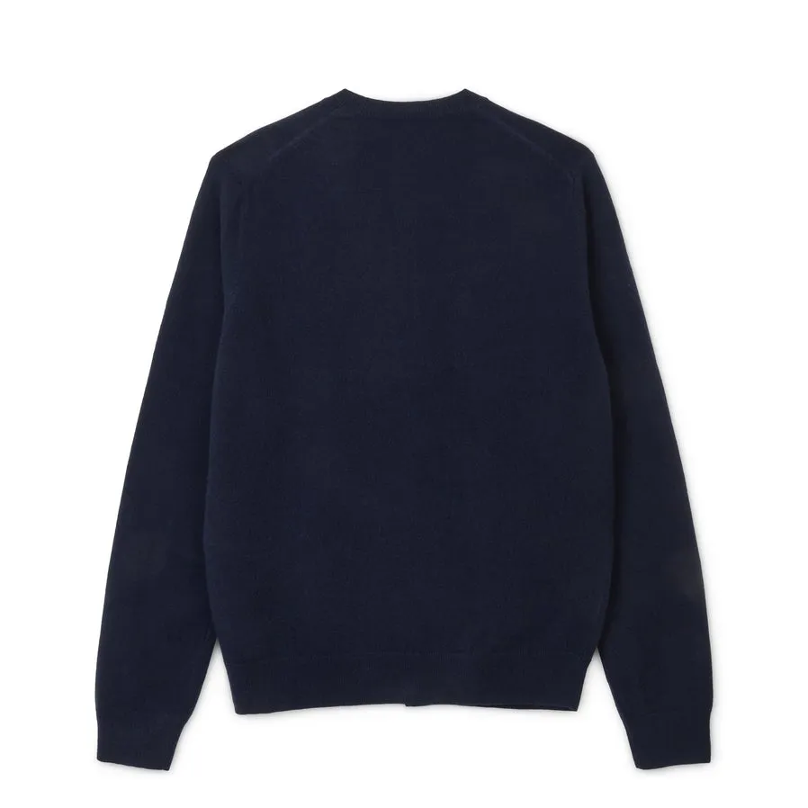 CDG Shirt Forever - Round Neck Lambswool Cardigan - (Navy)