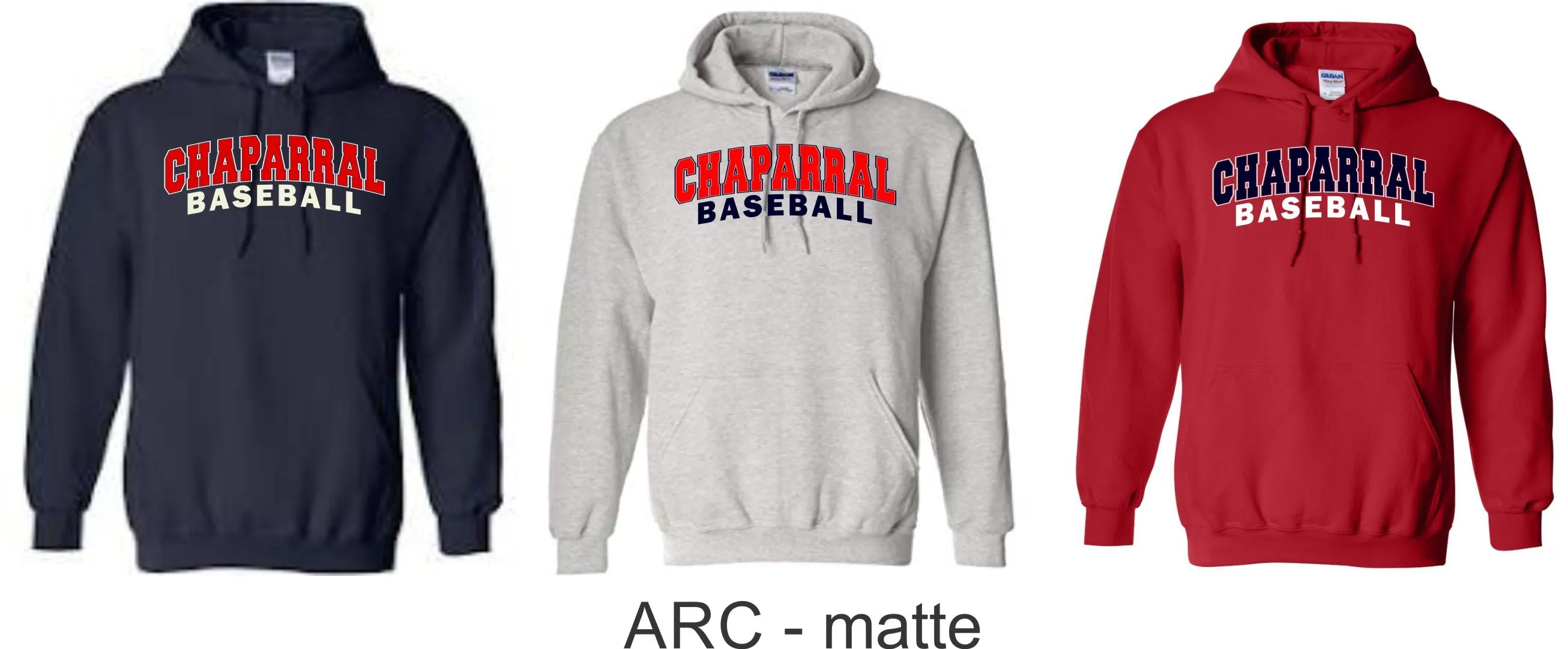 Chap Baseball Hooded Sweatshirt- 4 Designs- Matte and Glitter