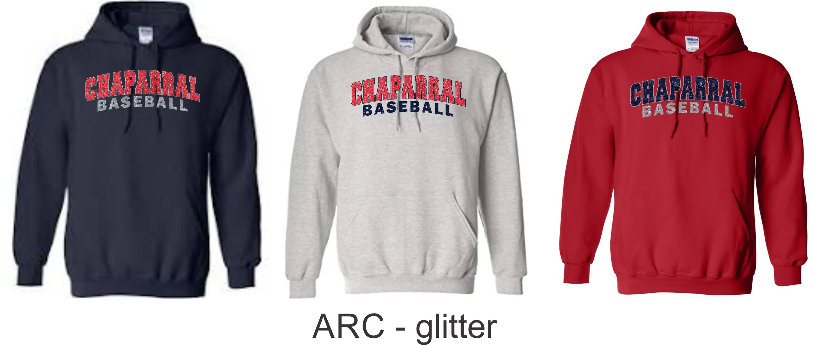 Chap Baseball Hooded Sweatshirt- 4 Designs- Matte and Glitter