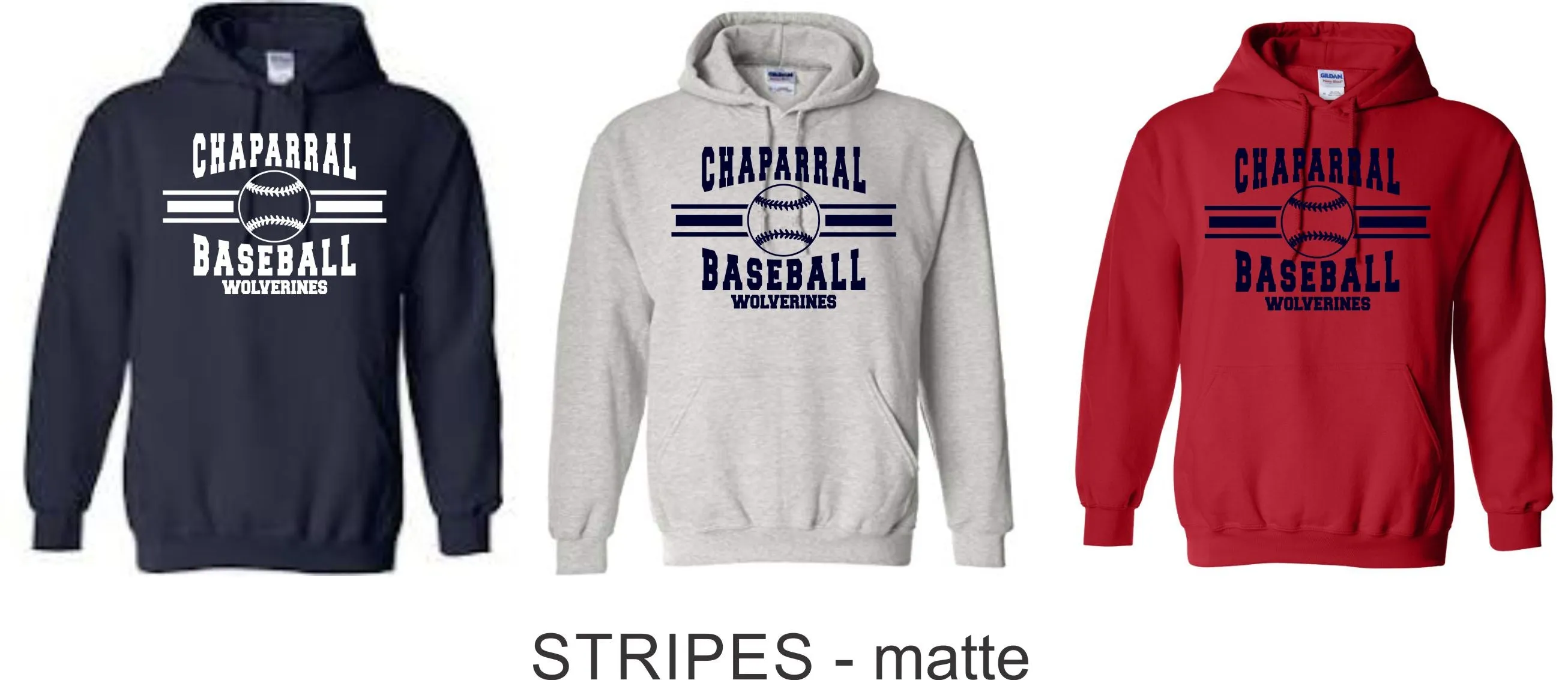 Chap Baseball Hooded Sweatshirt- 4 Designs- Matte and Glitter