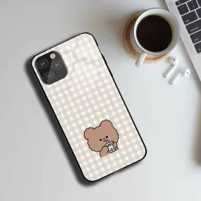 Checked Cartoon Printed Protective Case