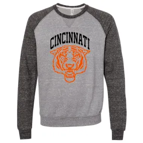 Cincinnati Arch Fierce Tiger Sweatshirt on Two Tone Heathered