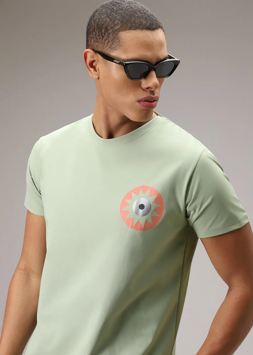 Clover Green Printed T-Shirt