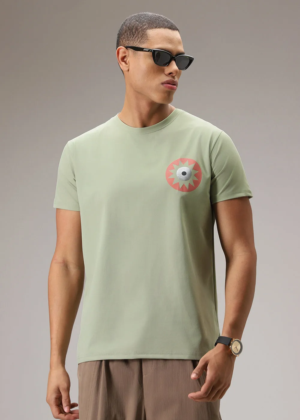 Clover Green Printed T-Shirt