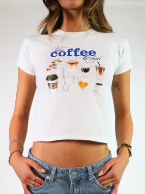 COFFEE CLUB BABY TEE - HVID