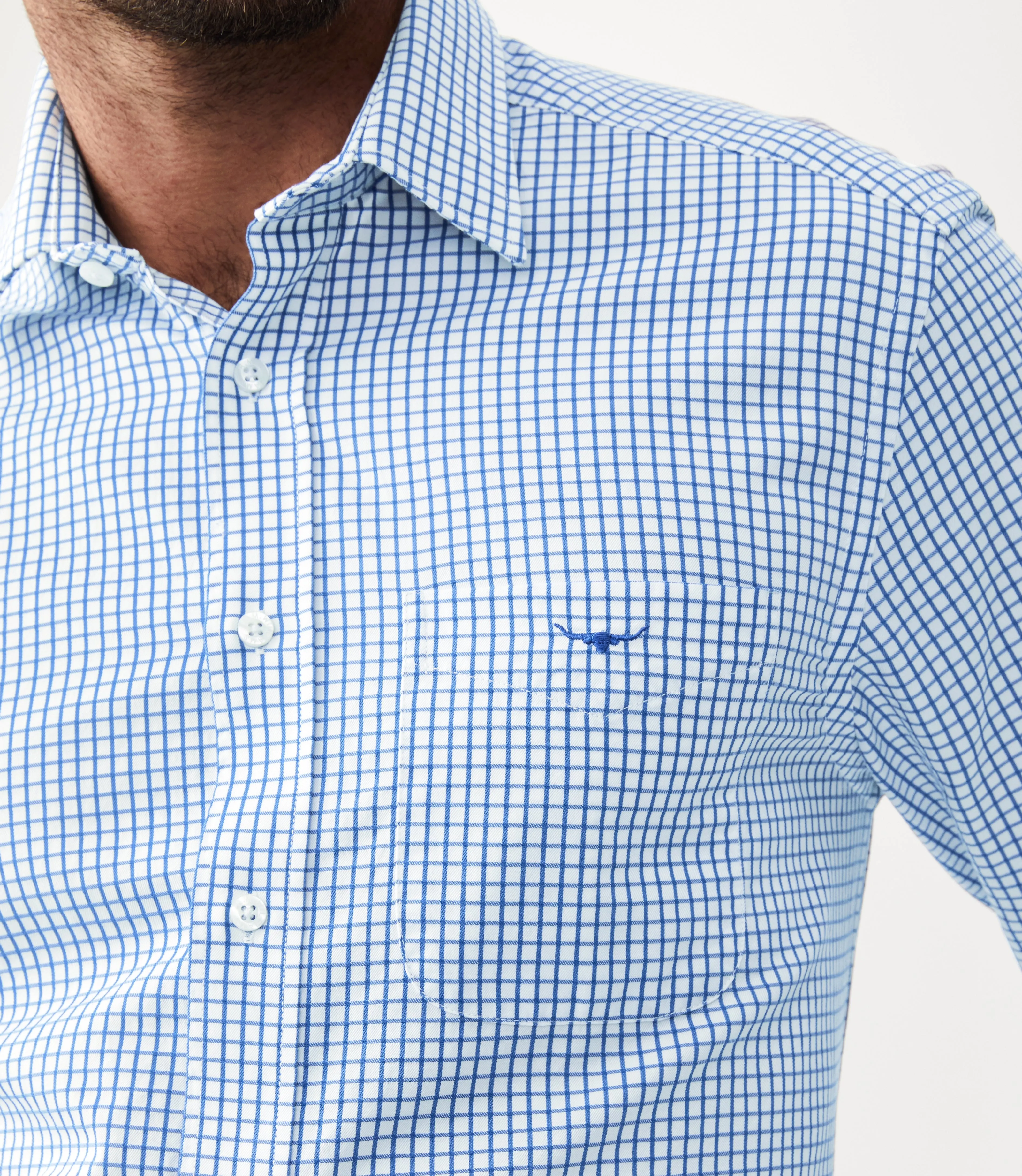 Collins Shirt - White/Blue