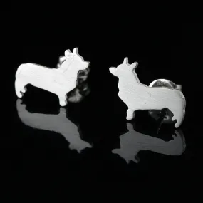 Corgi Sterling Silhouette Earring Studs