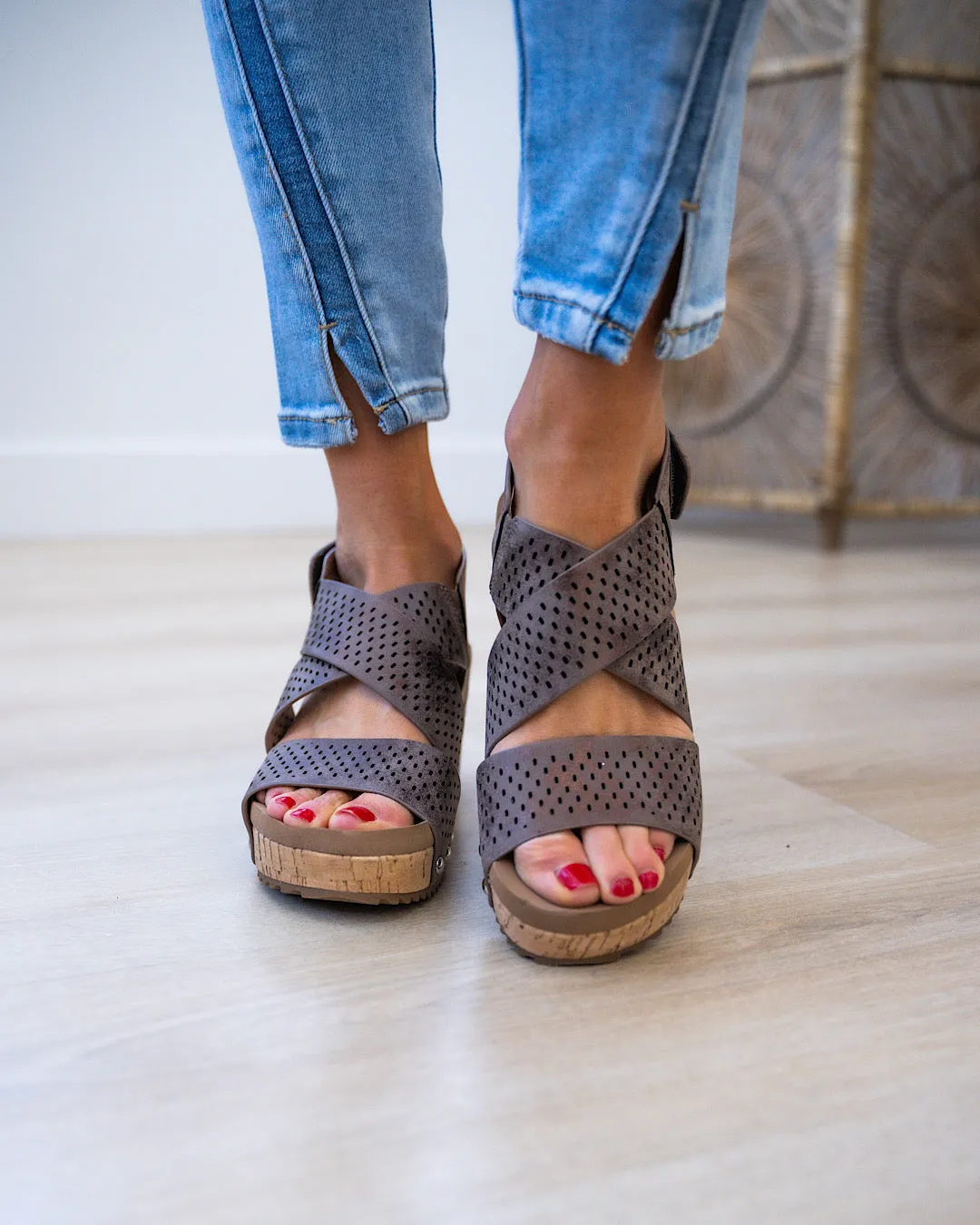 Corkys Guilty Pleasure Wedge Sandals - Bronze FINAL SALE