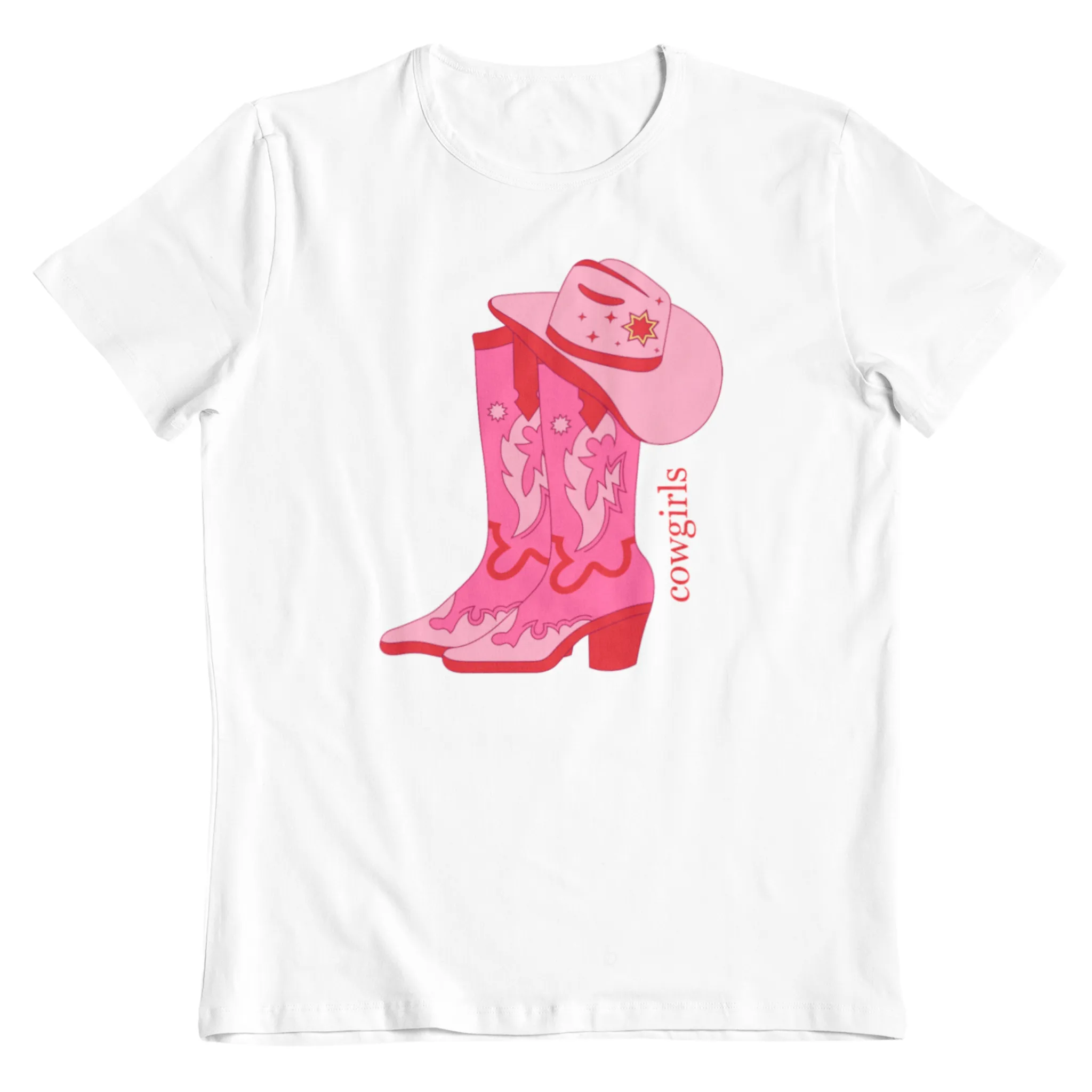 COWGIRLS, BABY TEE - HVID