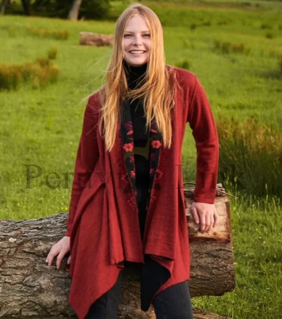 Crimson Alpaca Cardigan