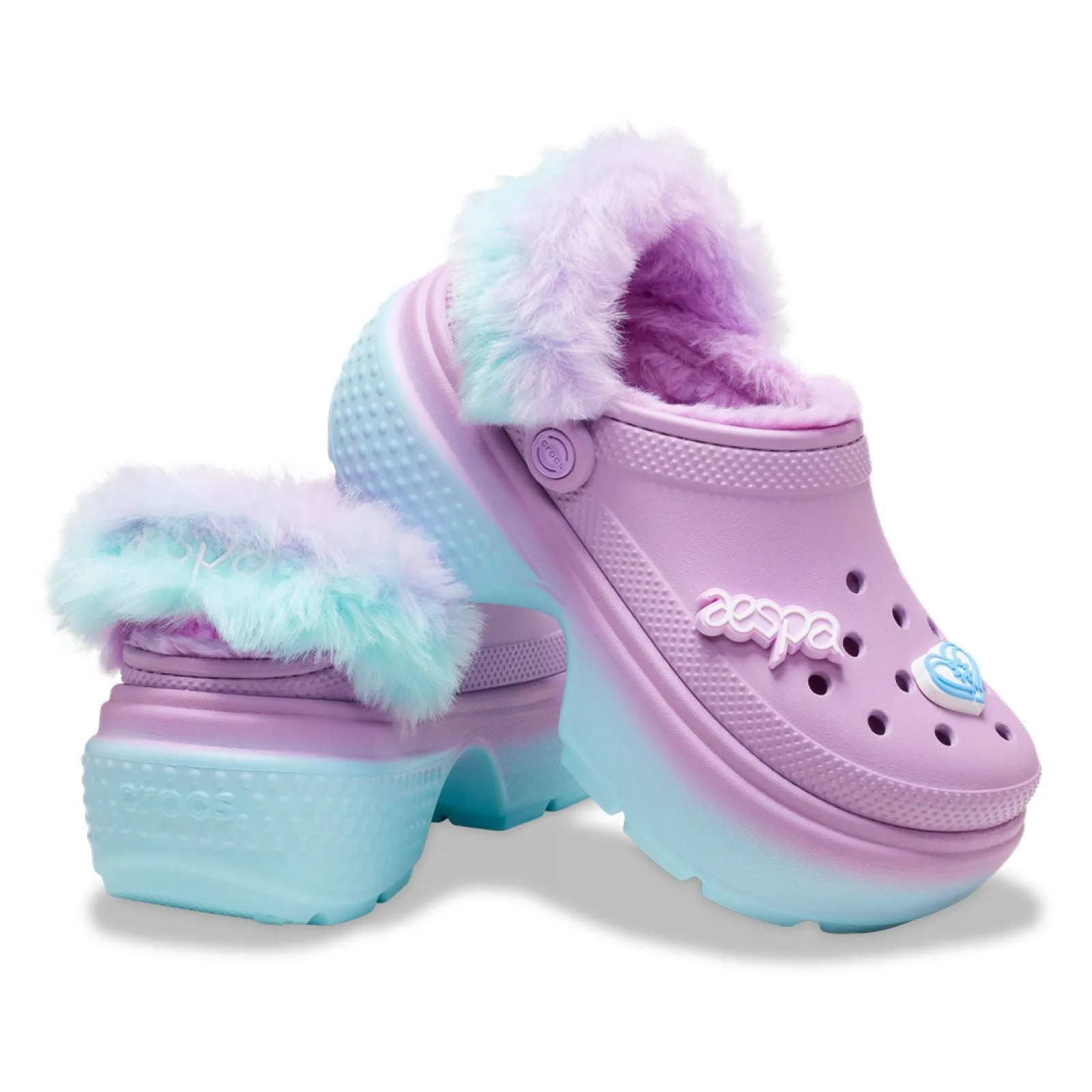 Crocs Mujer Aespa X Crocs Stomp Lined Clog Zuecos Purpura