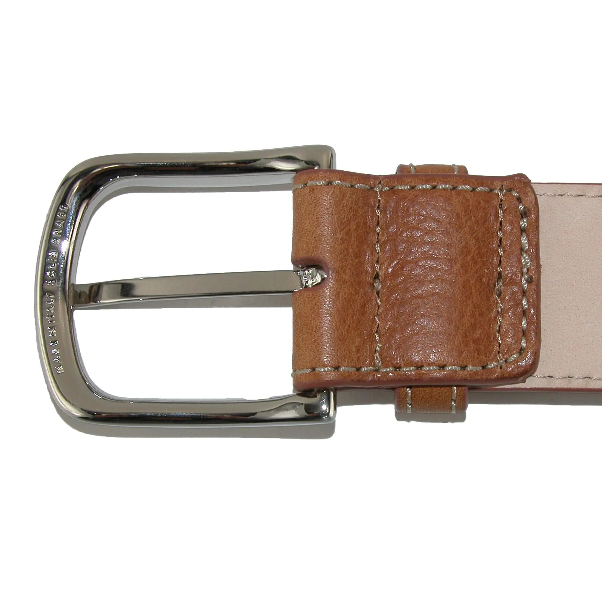 CrookhornDavis Men's Brescia Boxcalf Casual Belt with Contrast Stitch