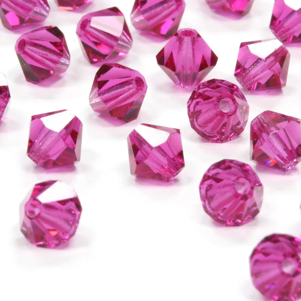 Crystal 6mm Bicone Pink Bundle - Pack of 6