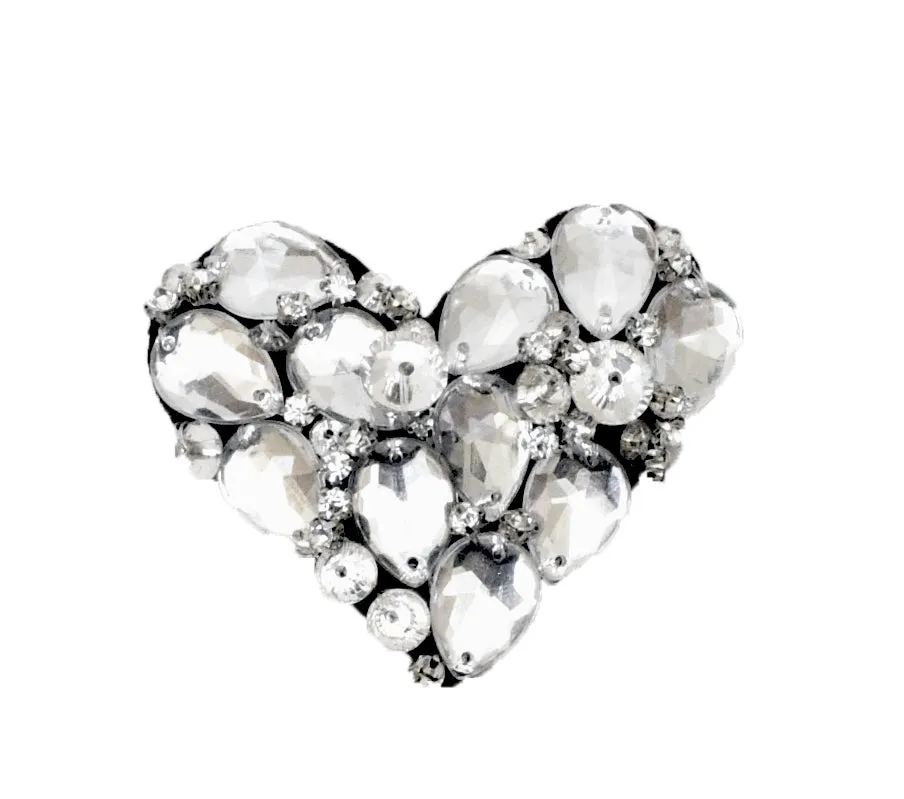 Crystal Heart- Kids Hair Pin- Rhine Stone Embellished Girls Accessory