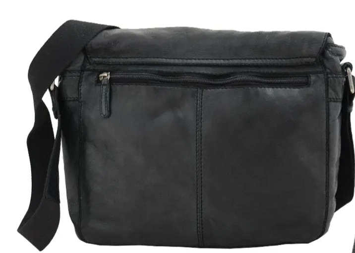 Dakar Vintage Leather 13" Messenger Bag | Black