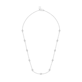 DAVIDOR Diamant Necklace MM, 18k White Gold with Brilliant Round Diamonds