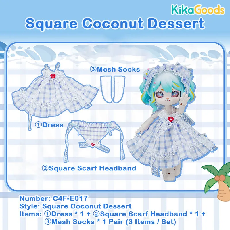 Dessert Series Square Coconut 1/12 BJD Limited Clothing Set