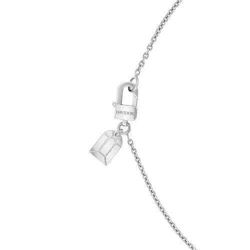 Diamant Sculptural Pendant Necklace, 18k White Gold with DAVIDOR Arch Cut Diamond and Brilliant Diamonds