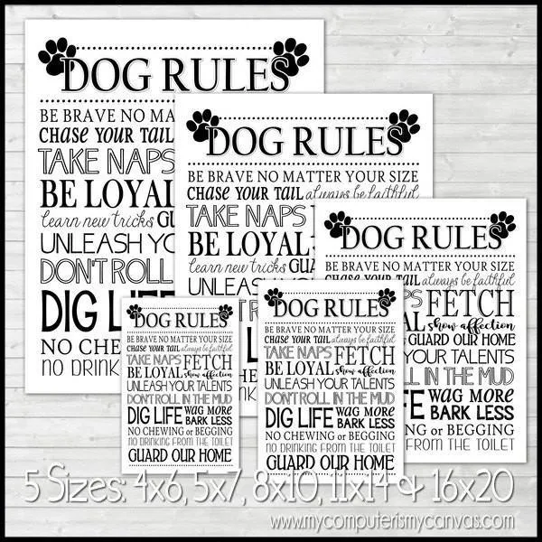 Dog Rules Subway Art PRINTABLE