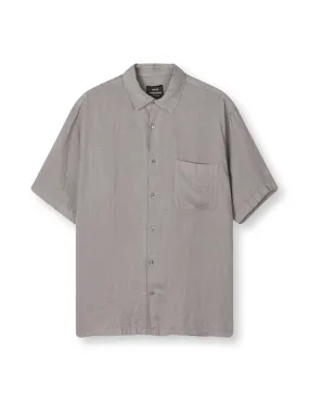 Dyed Linen Victor Shirt SS, Titanium