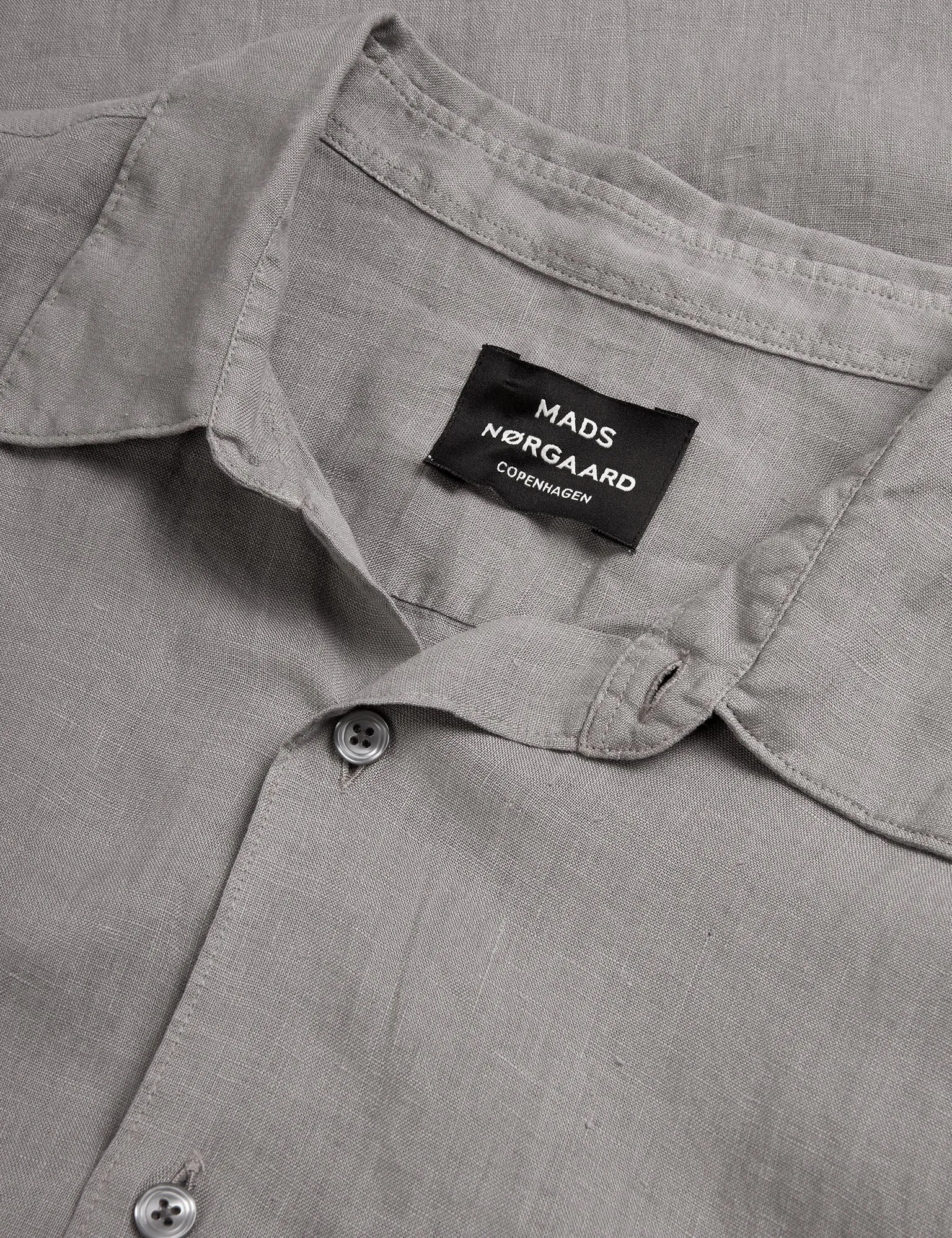 Dyed Linen Victor Shirt SS, Titanium