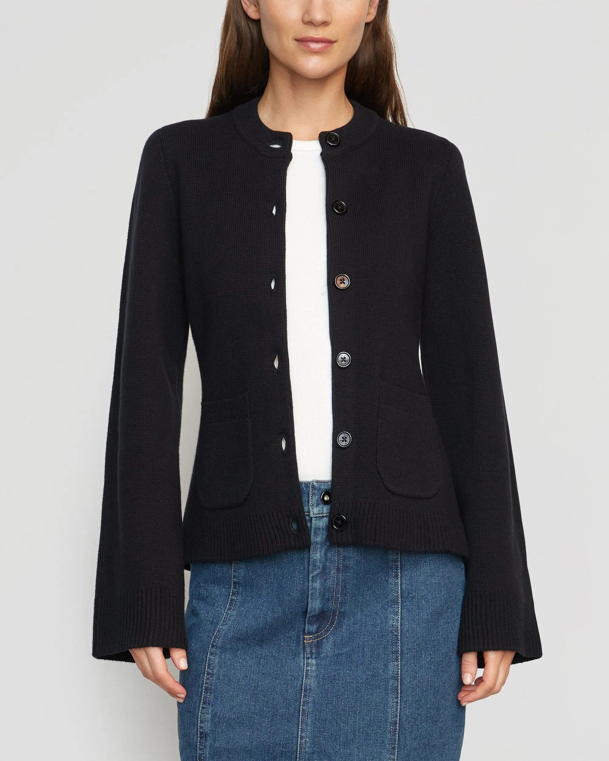 Eames Organic Cotton-Wool Button Cardigan