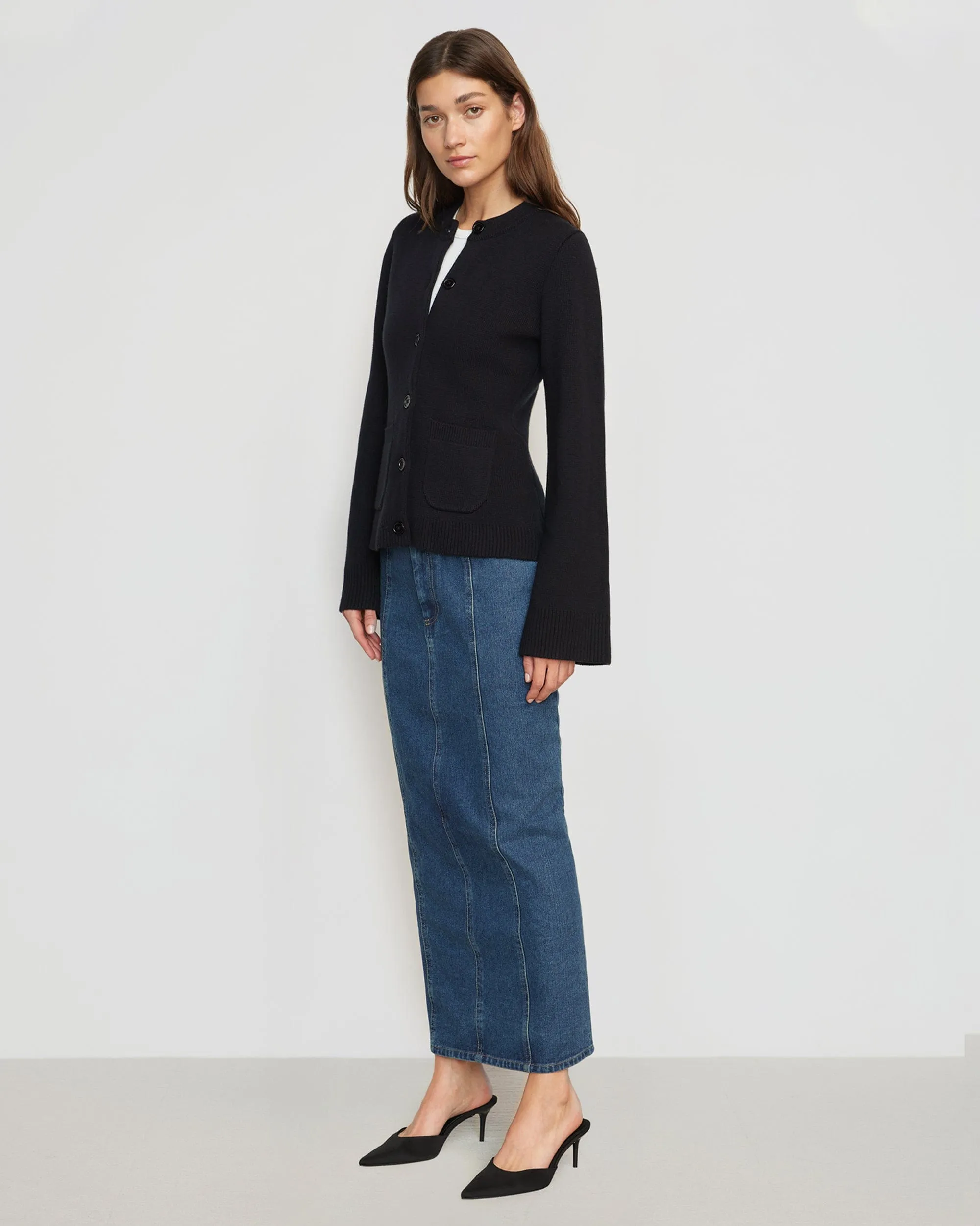 Eames Organic Cotton-Wool Button Cardigan