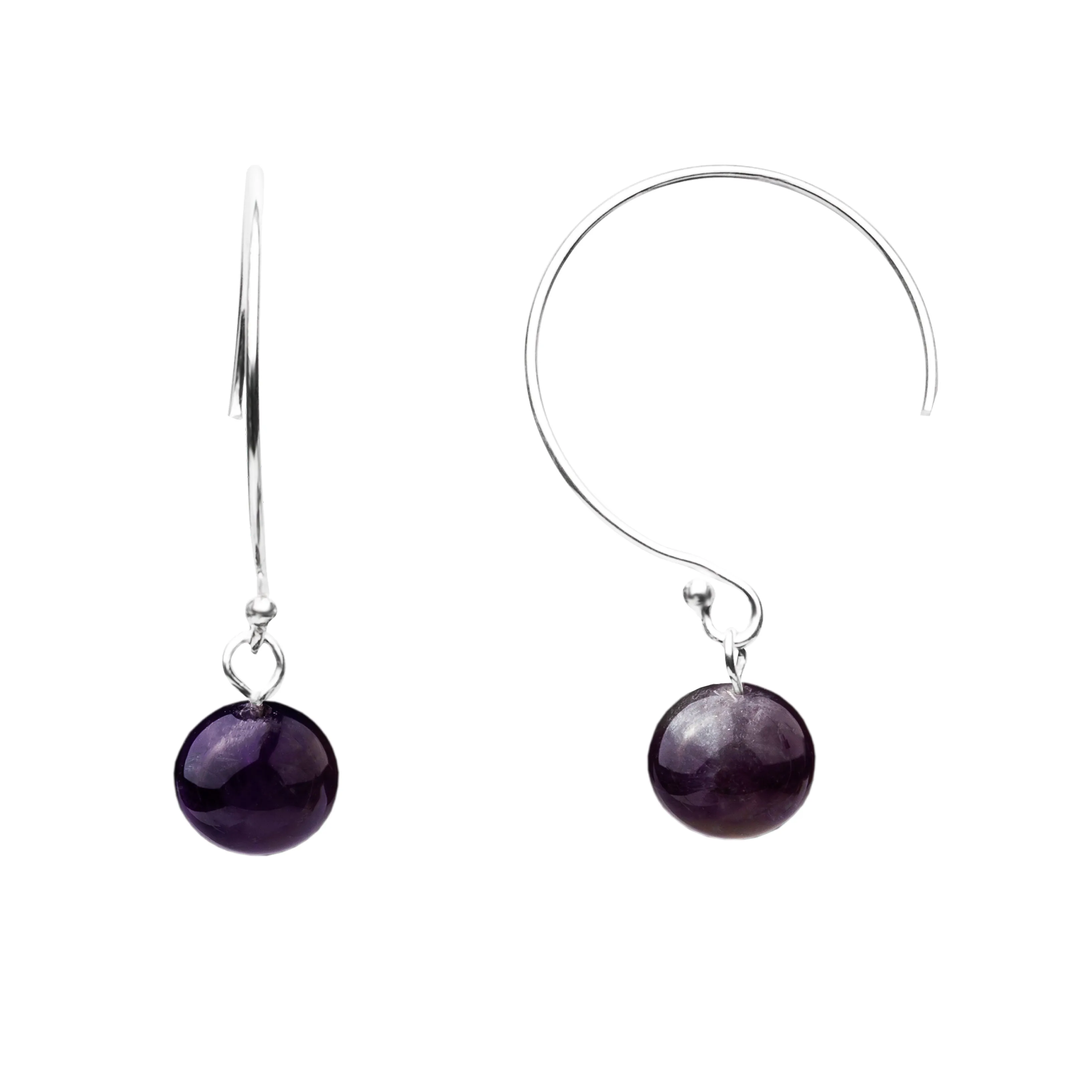 Earring | Curved Loop | Amethyst