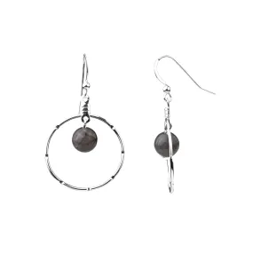 Earring | Notched Hoop | Labradorite