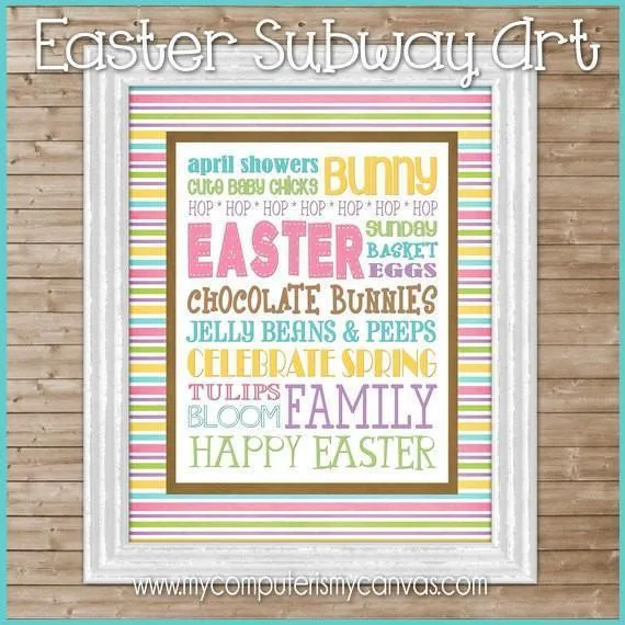 Easter or April Subway Art PRINTABLE