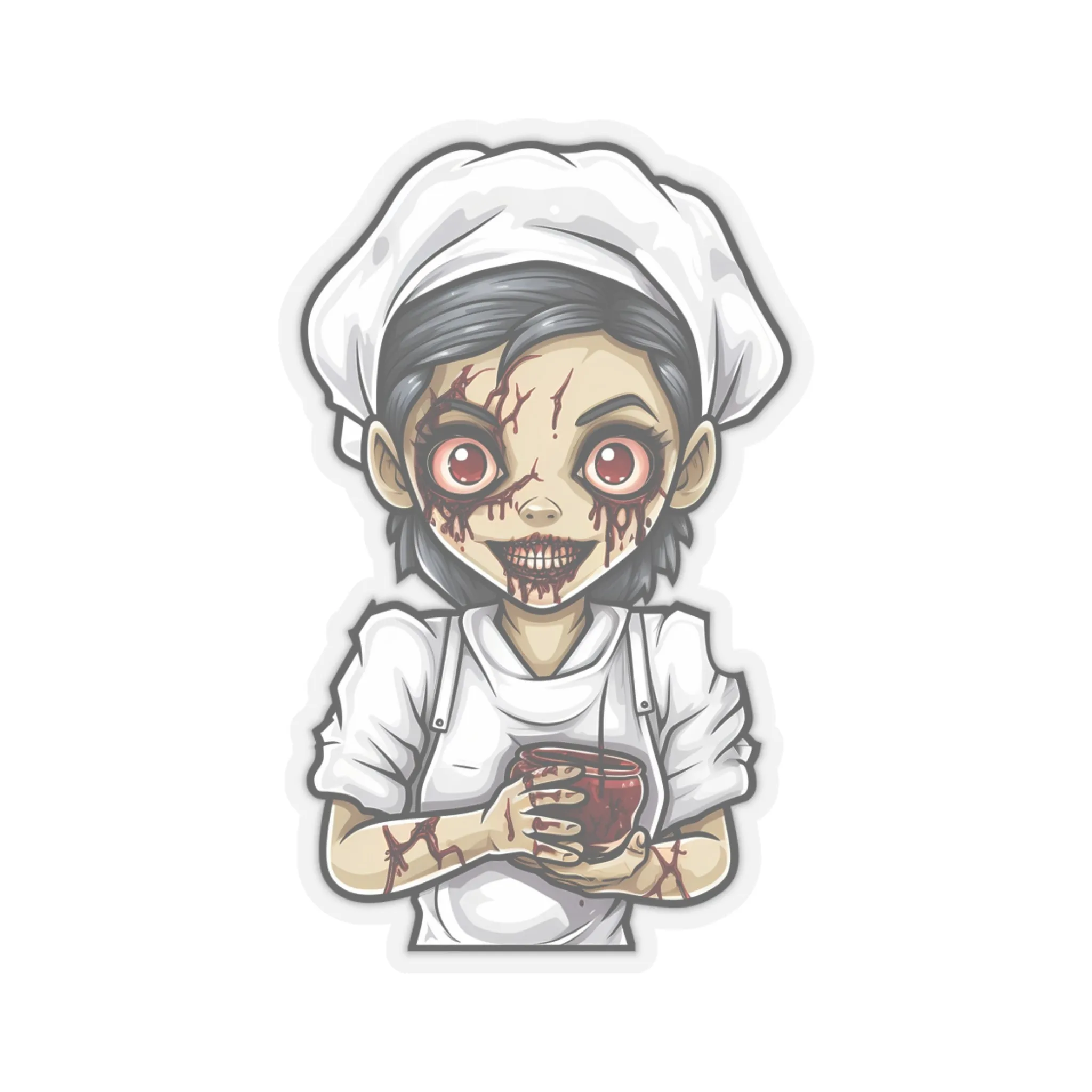 Eerie and Engaging: Spooky Halloween Zombie Nurse Stickers