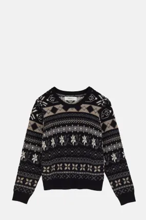 Ellinor Jumper Black/Grey Jacquard