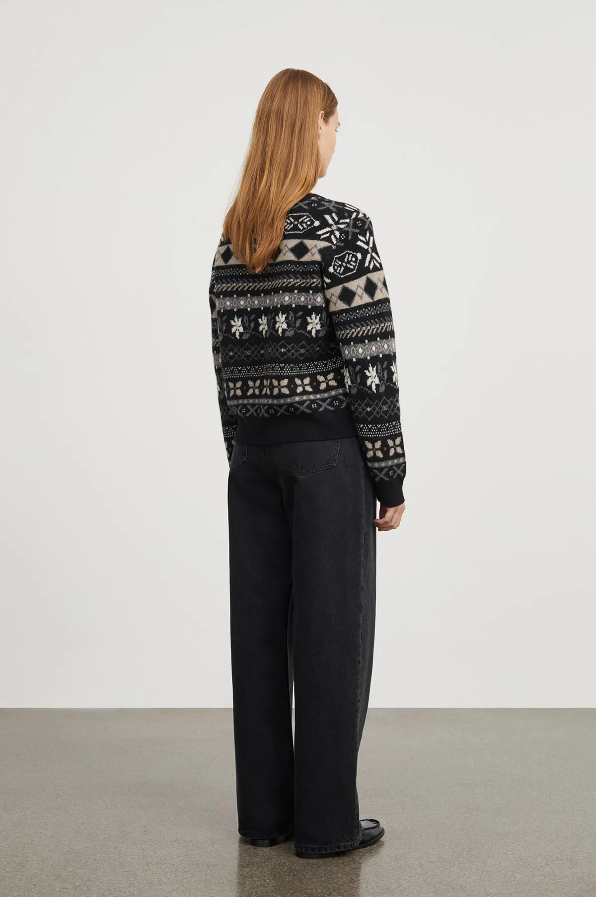 Ellinor Jumper Black/Grey Jacquard