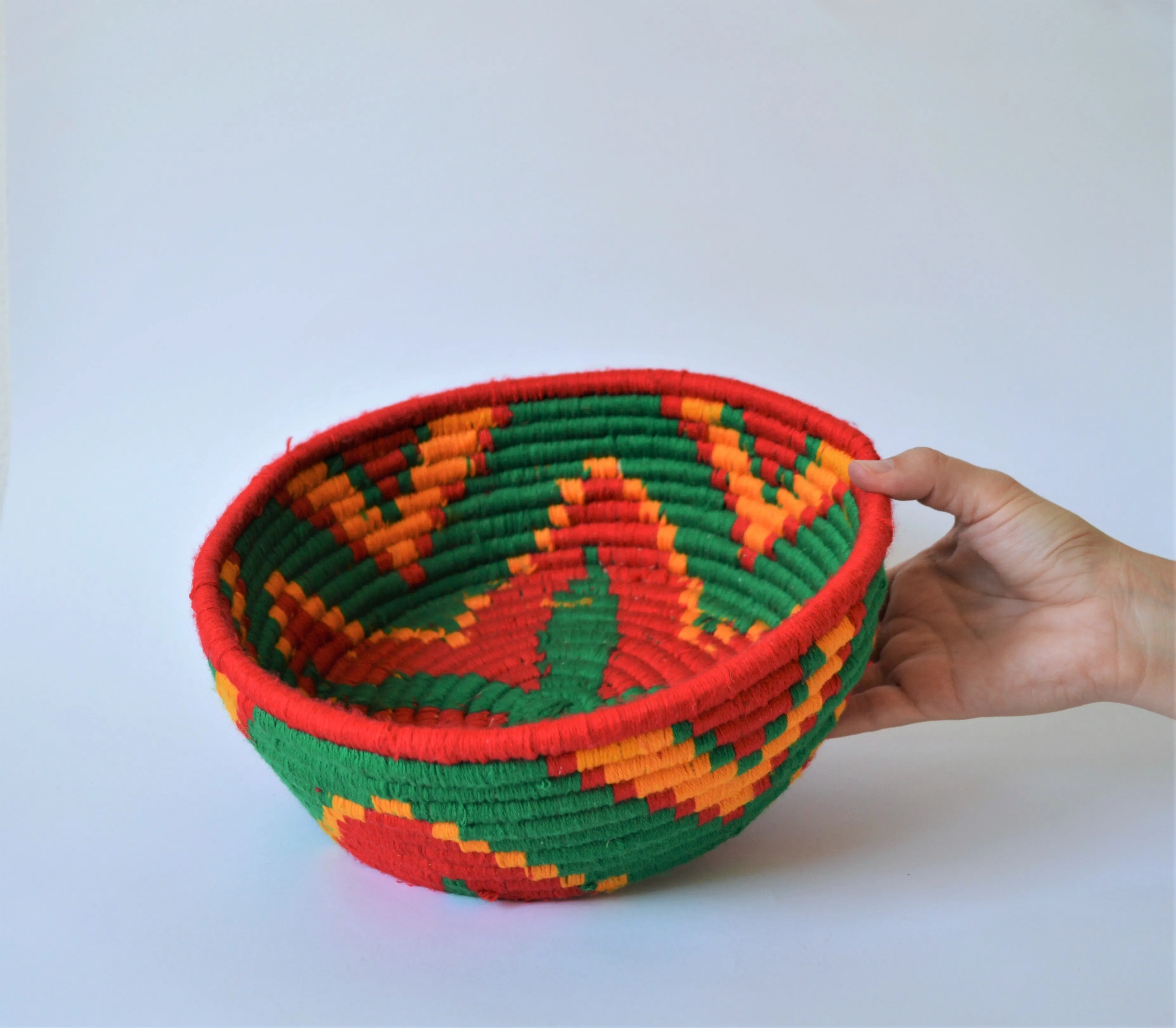 Ethnic  Egyptian wool palm fruit plate