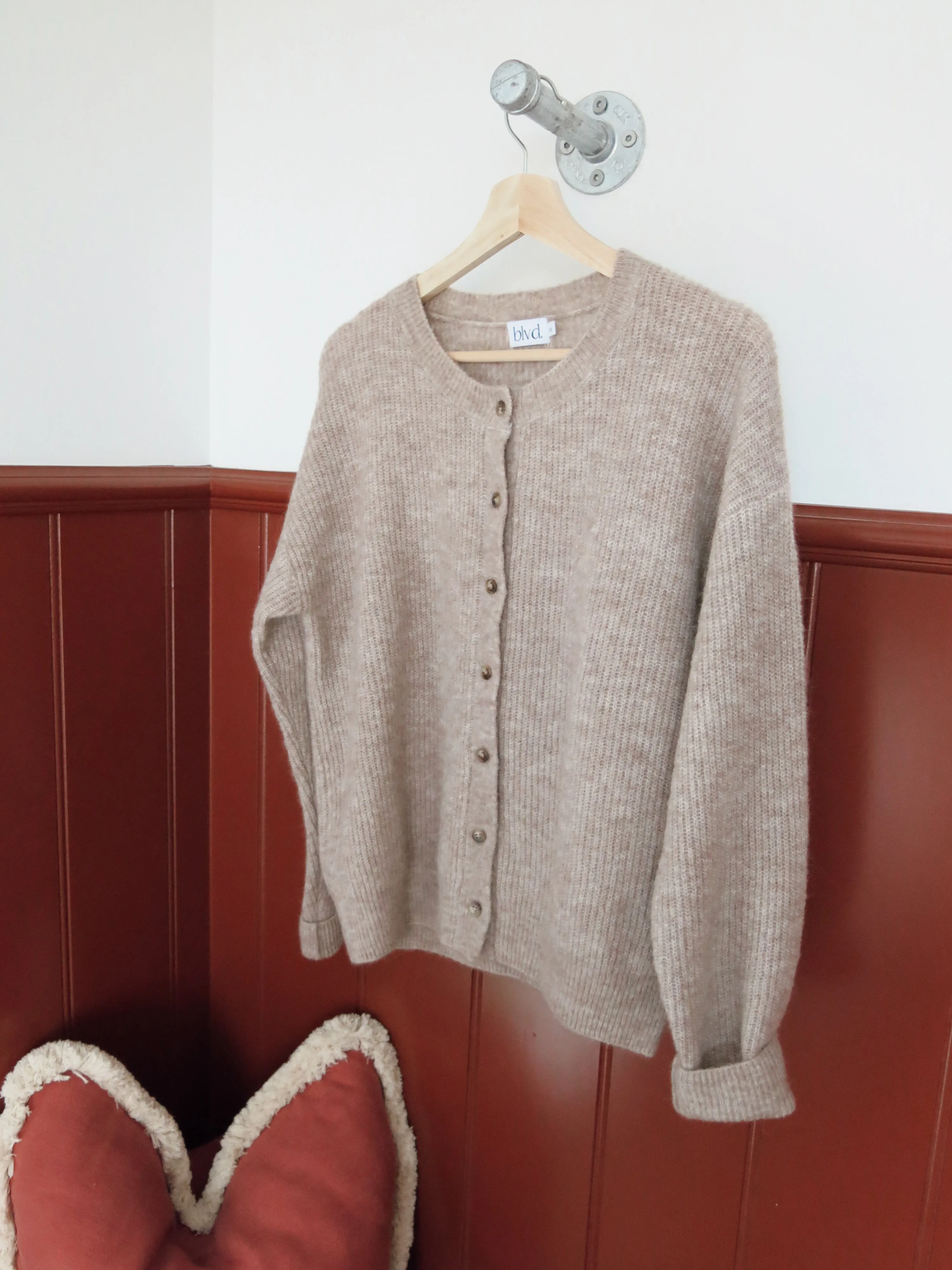 Finley Alpaca Cardigan - Choc Marle